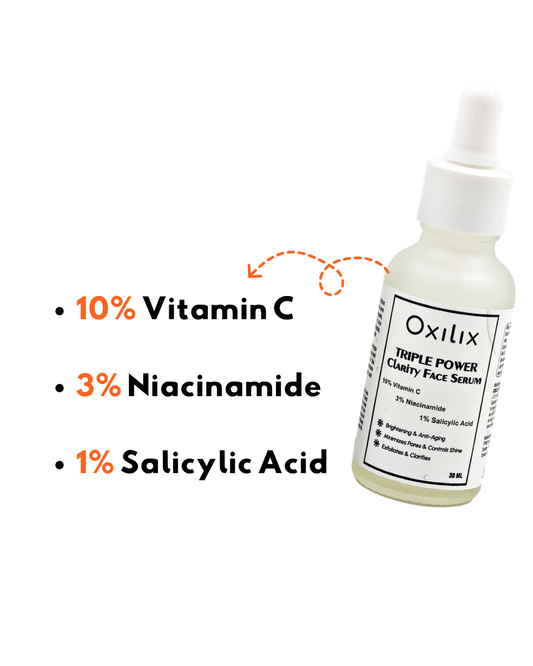 OXILIX 10% Vitamin C, 3% Niacinamide and 1% Salicylic Acid Serum